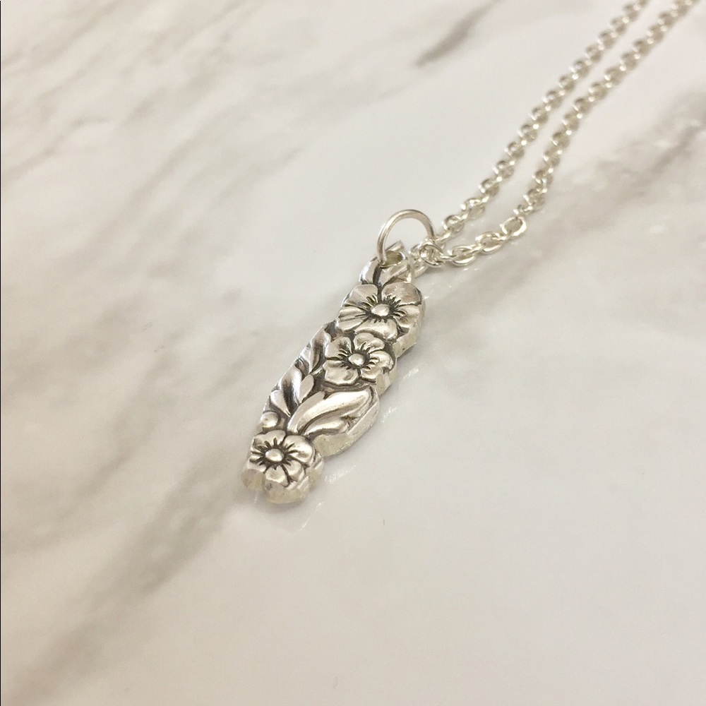 Sterling Silver Plate Spoon Necklace Vintage OOTD - Picture 5 of 7
